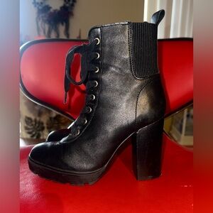 Steve Madden Latch lace-up combat-style leather boots